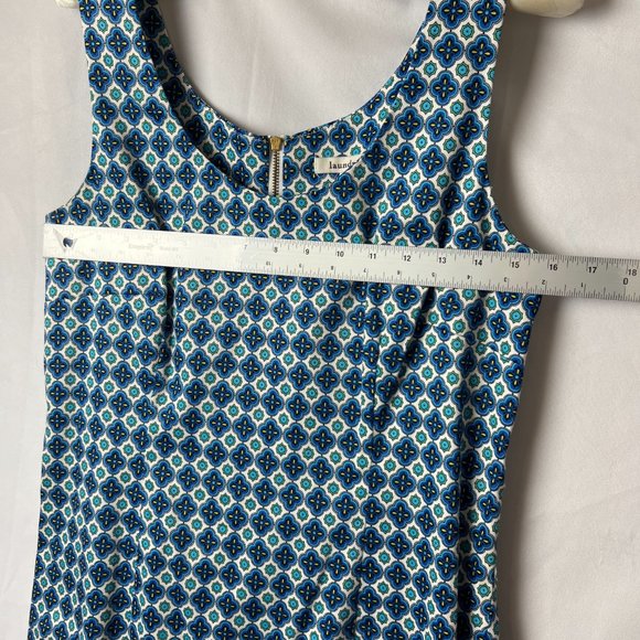 Laundry by Design  Mini Sundress Sz 8 Zipper Blue White Cotton Blue White - Picture 7 of 7